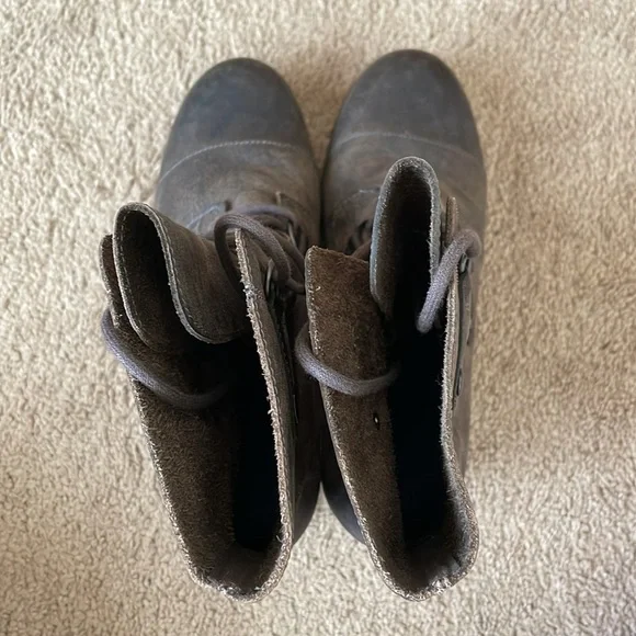 SOREL Joan Of Arctic Wedge Boot W’s 9 Leather Lug Sole NL1987-028 Dark Grey - Picture 11 of 15